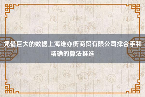 凭借巨大的数据上海维亦衡商贸有限公司撑合手和精确的算法推选